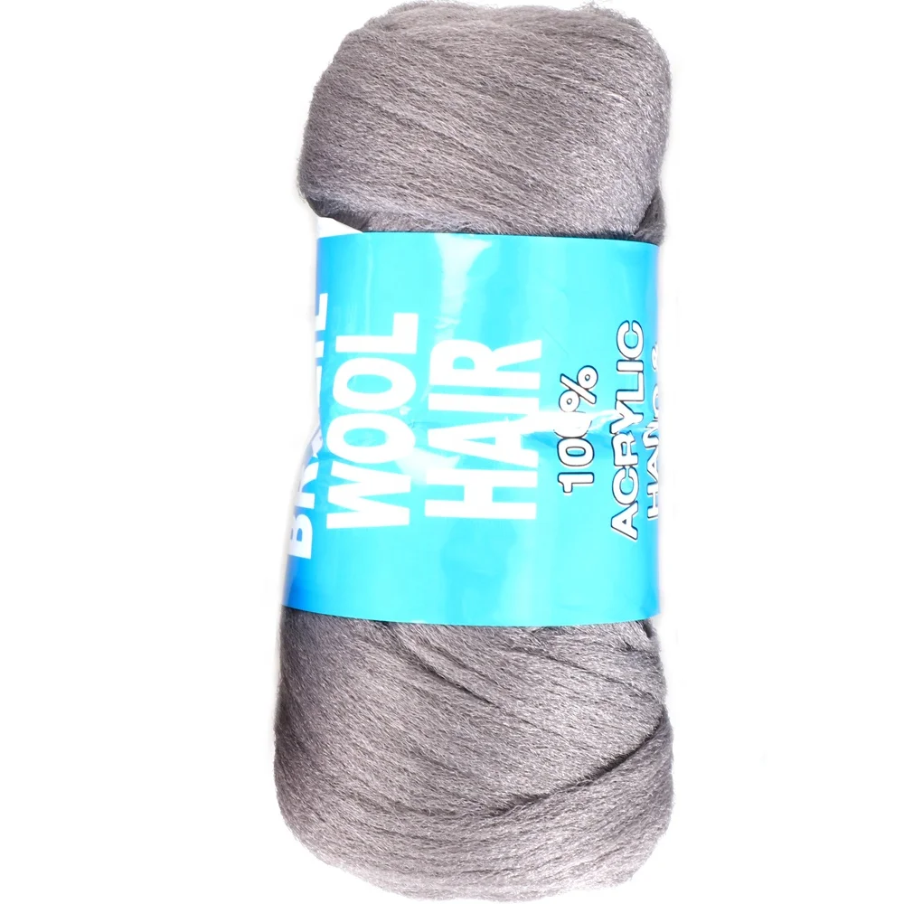 Brazilian Wool Hair, Wool Yarn for Hair Jumbo Braiding& Senegalese Twisting Hair Attachment Knitting