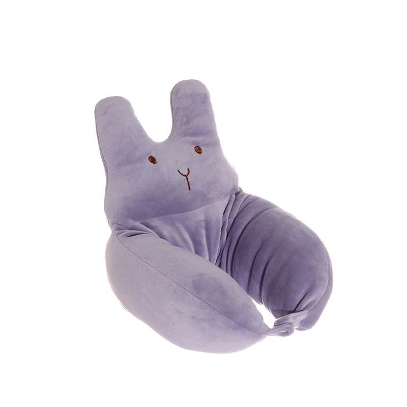 Cute Baby Cartoon Stuffed Animal  Rabbit Design U Shaped Pillow With Microbeads Filling Cheap Kids Neck Pillow With Back Plush C