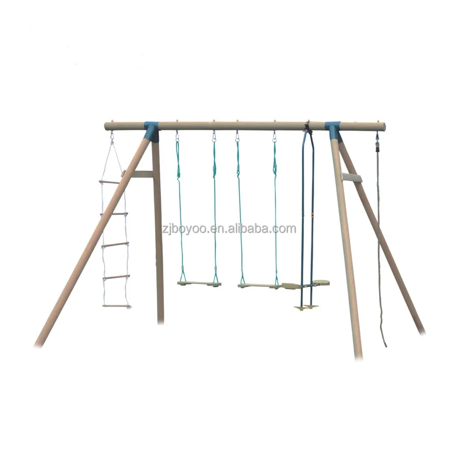 Factory direct wooden frame garden swing chair with 2 seats from china for wholesale