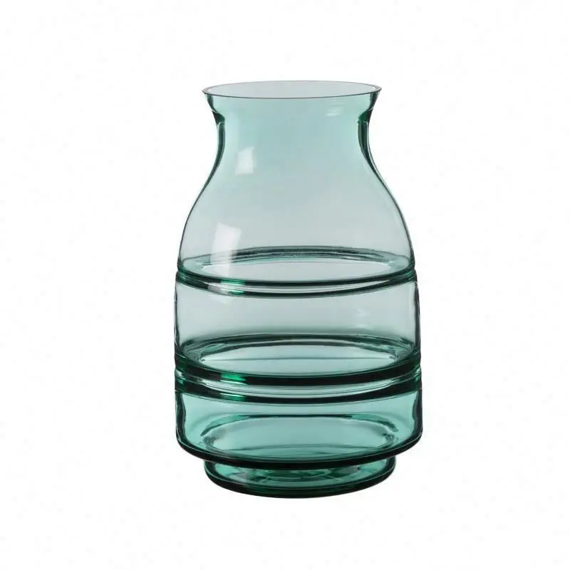Professional Durable blue color glass storage jar vase with different height