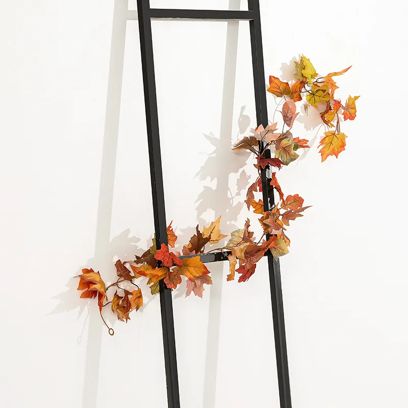 Autumn Party Christmas wall Thanksgiving decor yellow maple leaf garland artificial hanging vine autumn foliage garland