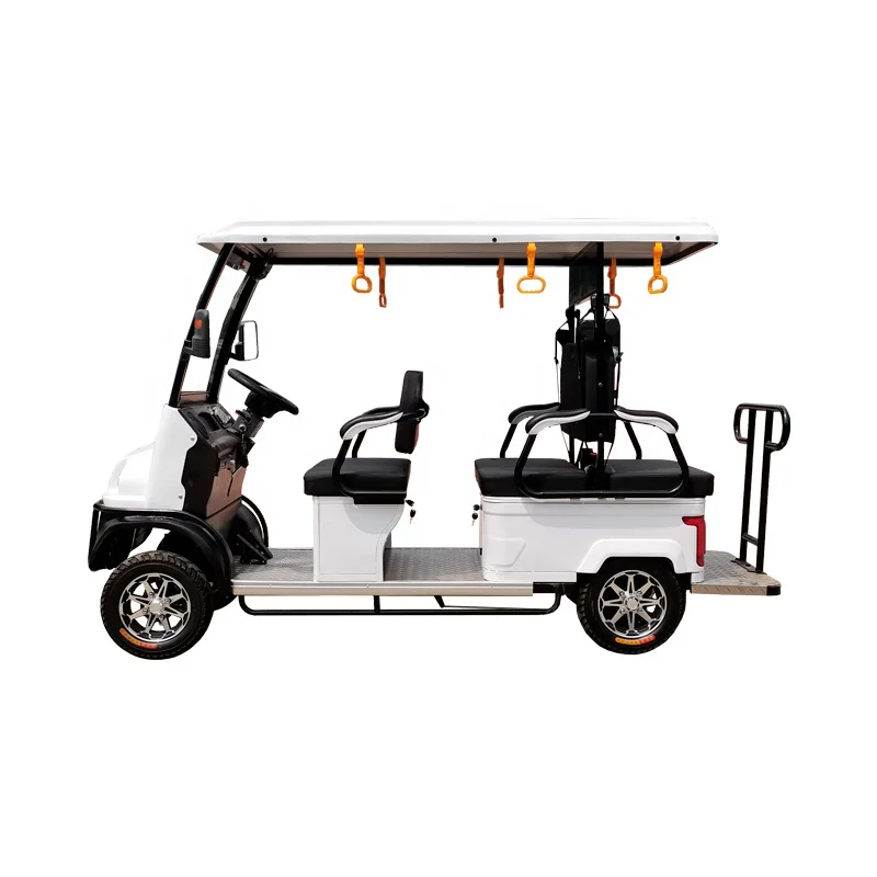 E680 Elderly Six-Seater Electric Pedicab Four-Wheel Walking Car with Sunshade for Scenic Sightseeing