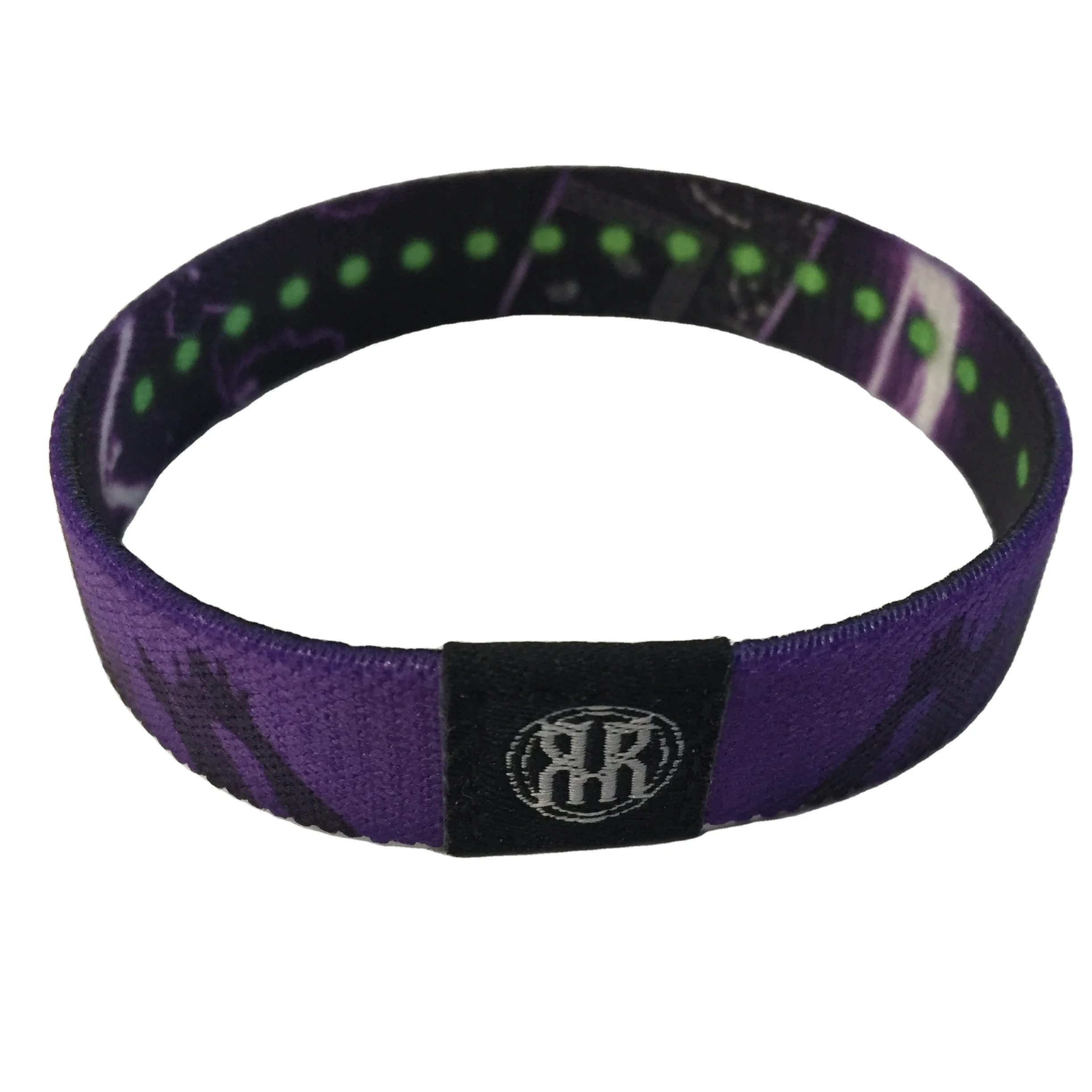 Custom logo promotion fashion design event woven fabric bracelets