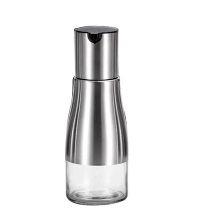 Stainless Steel Transparent Glass Oil And Vinegar Dispenser Bottle Set Spice Seasoning Condiment Bottle Bottle