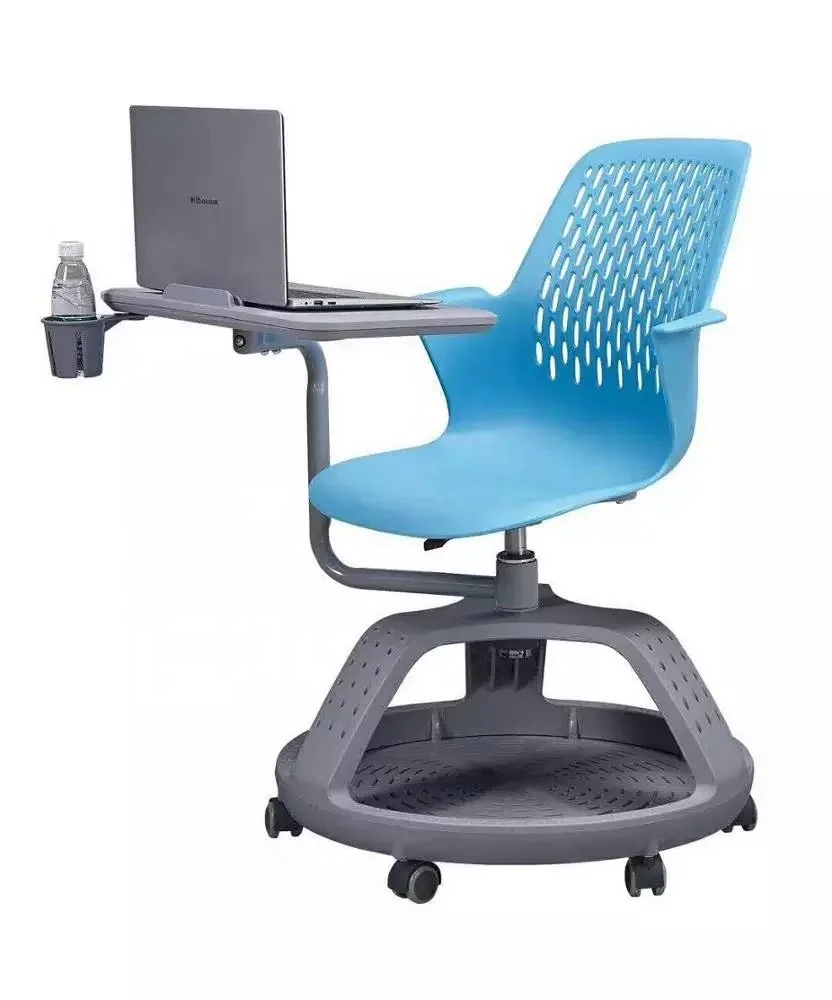 
(SZ-TC18) colored plastic tripod base moving chair training chair classroom chair with tablets 