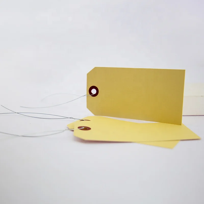Wholesale shipping luggage tag Custom Logo Iron Wire Manila Paper Hang Tag for Clothing