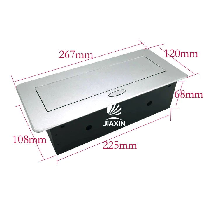 JX-S267F Zinc Alloy multifunction office Pop Up Table Desk Power Desktop Socket