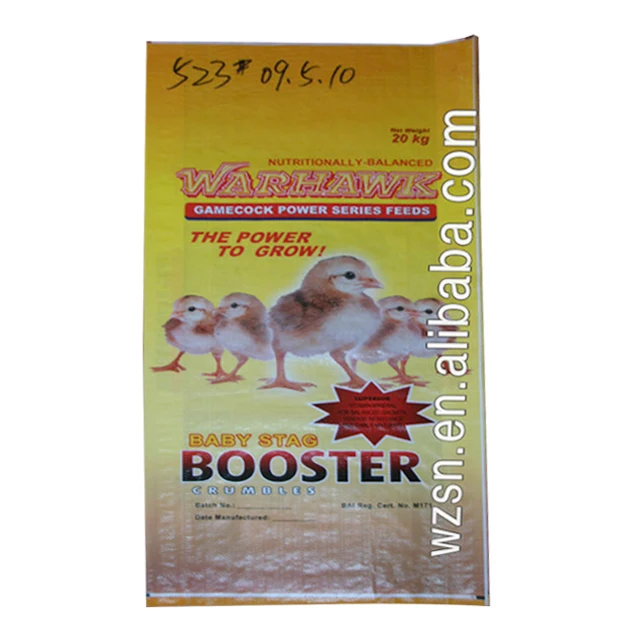 Hot sale 50kg BOPP lamination feed packing bag dog 25kg PP woven WPP sack  feed rice flours food bags poultry chicken feed bags