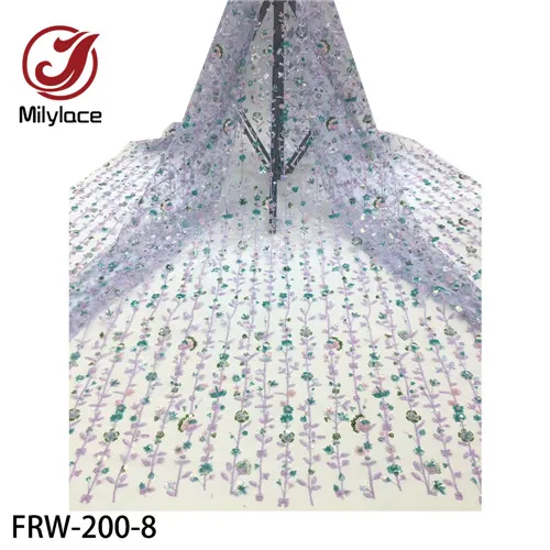 Lovely Silver Flower African Lace Fabric French Lace With Sequins For Dress