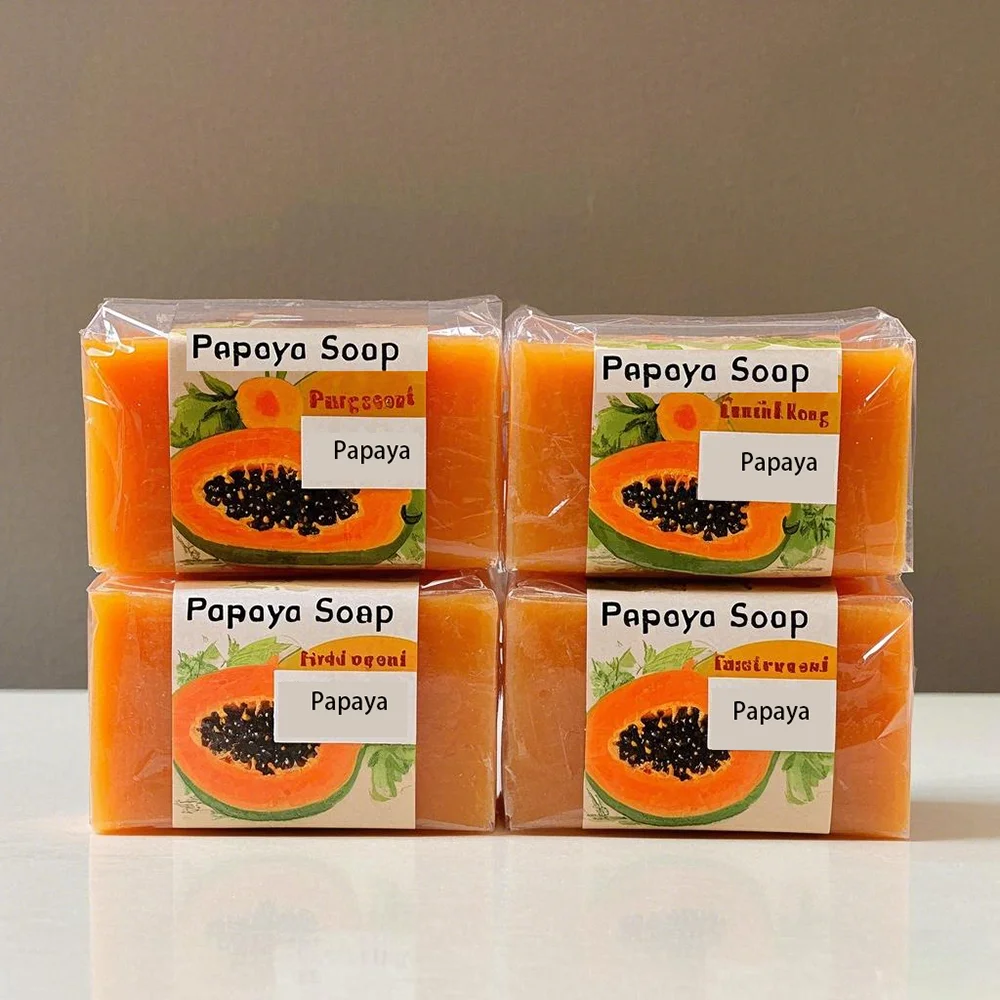 Handmade Papaya Soap For Skin Lightening Pimples Removal Dark Spot Treatment And Body Care
