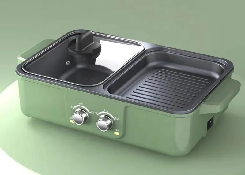 
New design suitable for 2-3 people electric grill with hot pot 