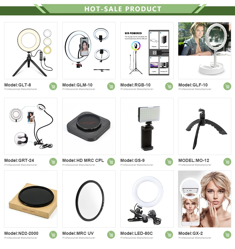 24" Webcam Mount Live Streaming Selfie Light Ring LED Ring Light Stand