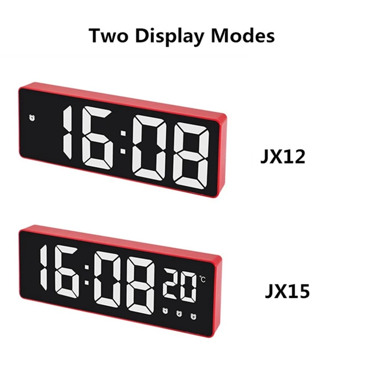 Modern Minimalist Fashion Student Digital alarm clock Bedside Large screen LED digital mirror clock