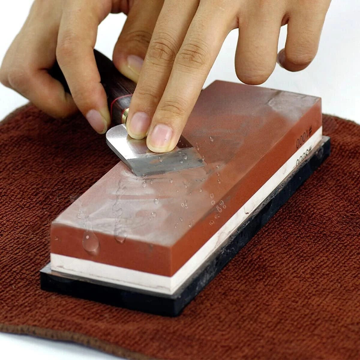 TOALLWIN 400/1000/3000/8000 kitchen knife sharpener knife sharpening stone kit whetstone knife sharpener set with bamboo base