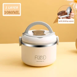 Stainless steel portable insulated lunch box stackable food container set adult thermal bento lunch box with thermal bag