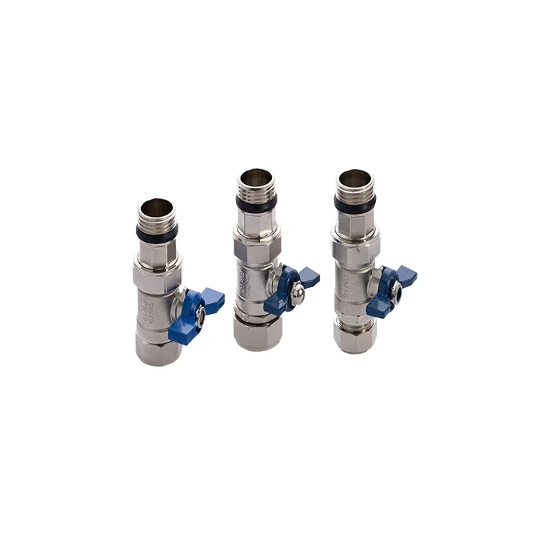 Nickel-Plated Direct Valves Straight Valves for Water Distribution Manifold Dn25