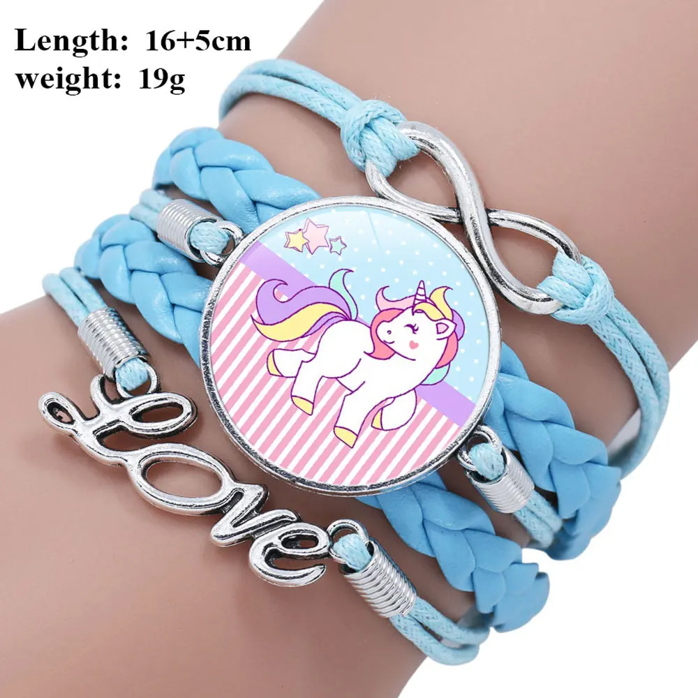 Cartoon Unicorn Braided Kids Bracelet for Girls Friendship Bracelets Jewelry Multi-layer Charm Bracelet Fashion Jewelry
