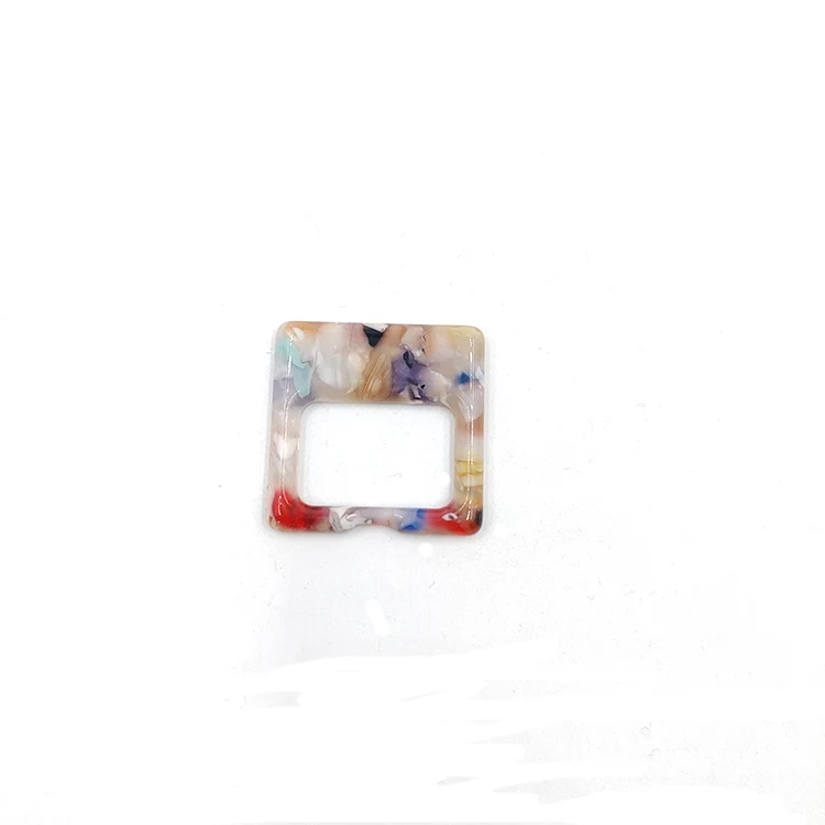 BU062402 Free Sample Colorful Gravel Acetic Custom Logo Garment Belt Buckle Acetate Shell Cut Buckles For Clothes