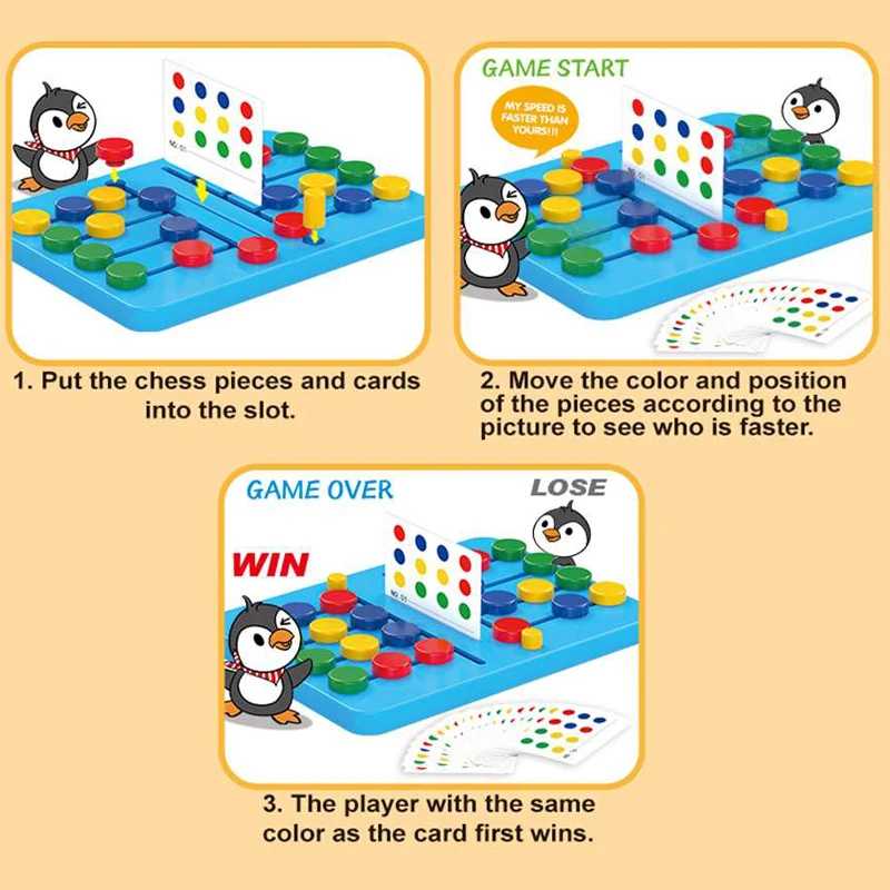 Kids Competitive Educational Game Two-player Battle Patchwork Game Right Color Match Novelty Board Game