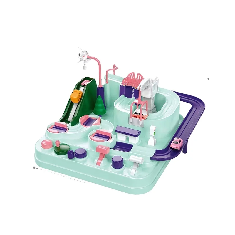 Education game parking lot vehicle play sets race car track adventure boy toys for kids children