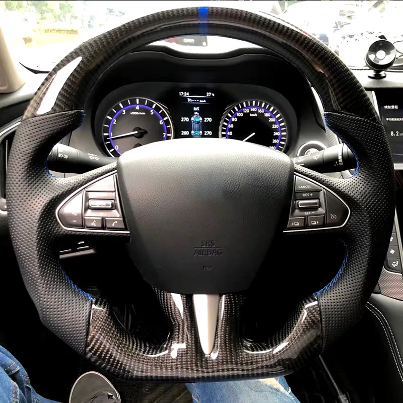 
Подходит для Infiniti q50sq60q30qx30, руль из углеродного волокна, алькантара, замша, под заказ 