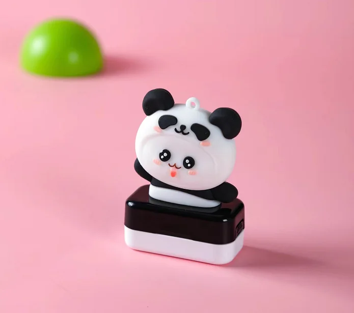 good quality with key cain  4mm cartoon  flash stamp rubber  33*13mm pre inking stamp