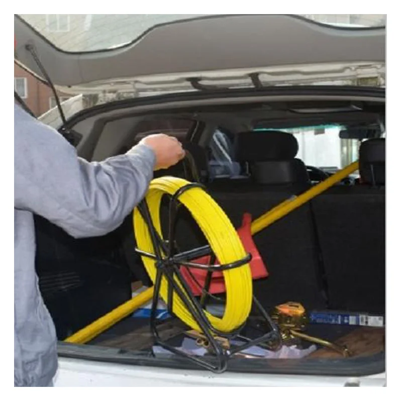 Cable Pulling Fibreglass Cable duct rodder 100m fiberglass 8m duct rodder traceable conduit rodder with locator wire inside