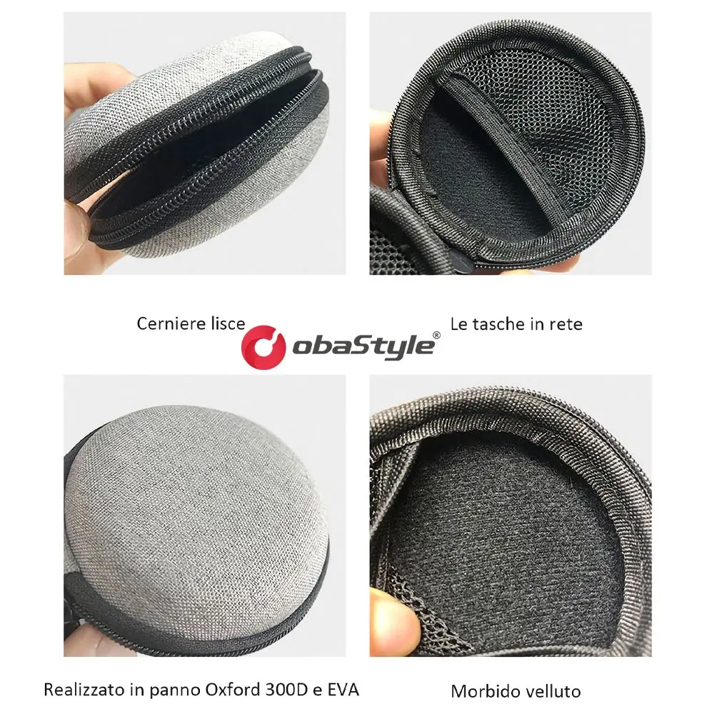 EU Stock shipping Waterproof Portable PU Hard Shell Earphone Case Portable Headphone Organizer Storage Pouch Bag