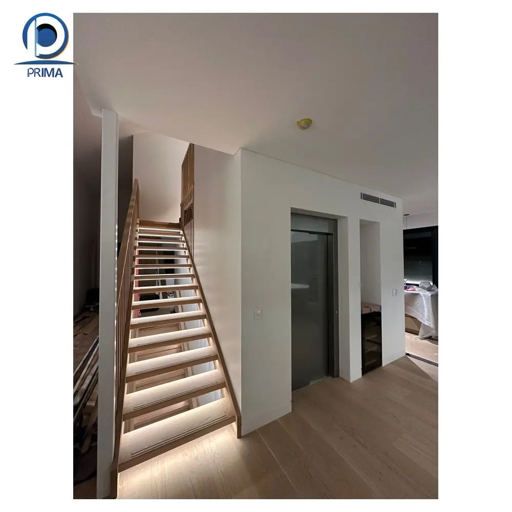 PRIMA Modern Style Solid Wood Staircase Flooring Luxury Interior Solid Wooden Treads Stairs