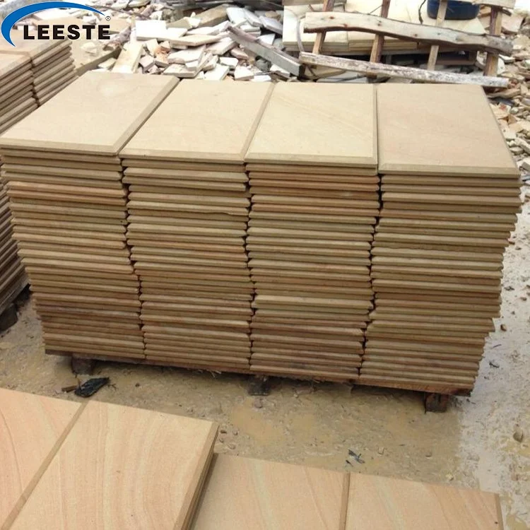 Factory Price Hot Chinese Natural Wooden Yellow Sandstone Wall Tiles