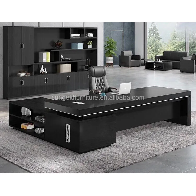 Executive office table furniture design black office desk executive desk boss desk