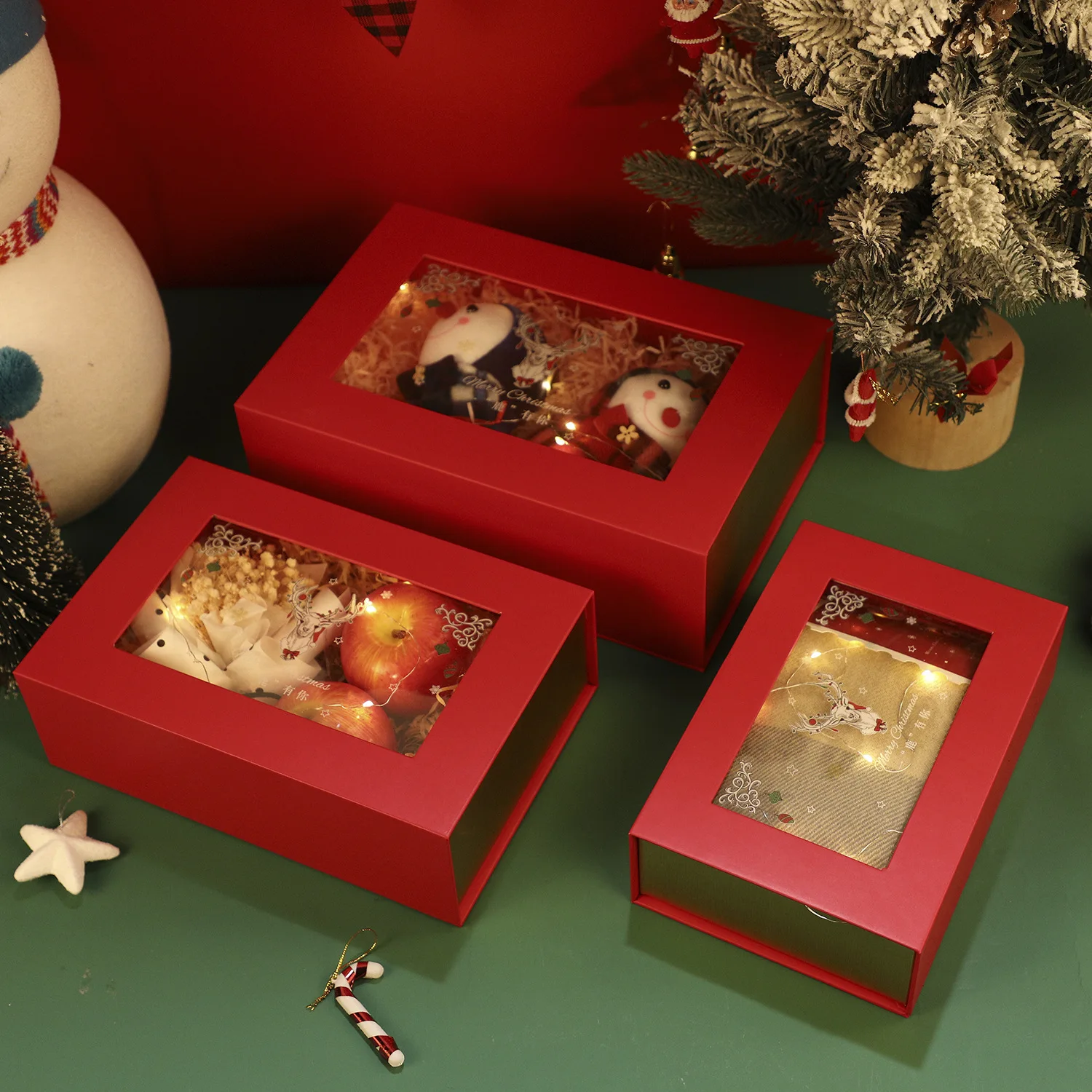 Customized printed logo unique luxury foldable Christmas wig muffin cake chocolate cookie packaging magnetic gift paper boxes