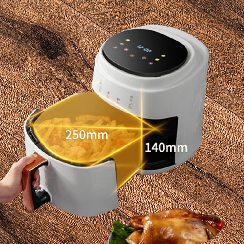 Smart Home Appliances Kitchen Appliances 8L 1400W 220V Air Fryer Two Color Optional CB CE ROHS R Certification