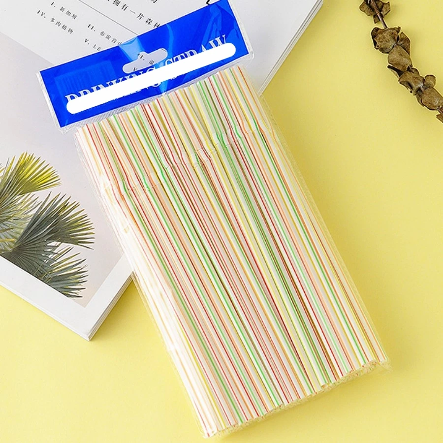 Factory Price 100pcs Drinking Straws Disposable Plastic Straw Kitchen Accessories for Wedding Party Supplies Home Bar