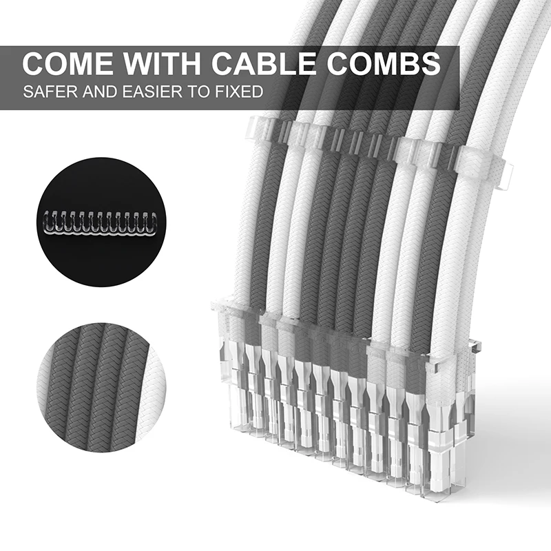 Extension Cords Psu Cable Sleeve Power Supply Cable Psu Cpu Rtx ATX Kit Pc Extension Cord Sleeved