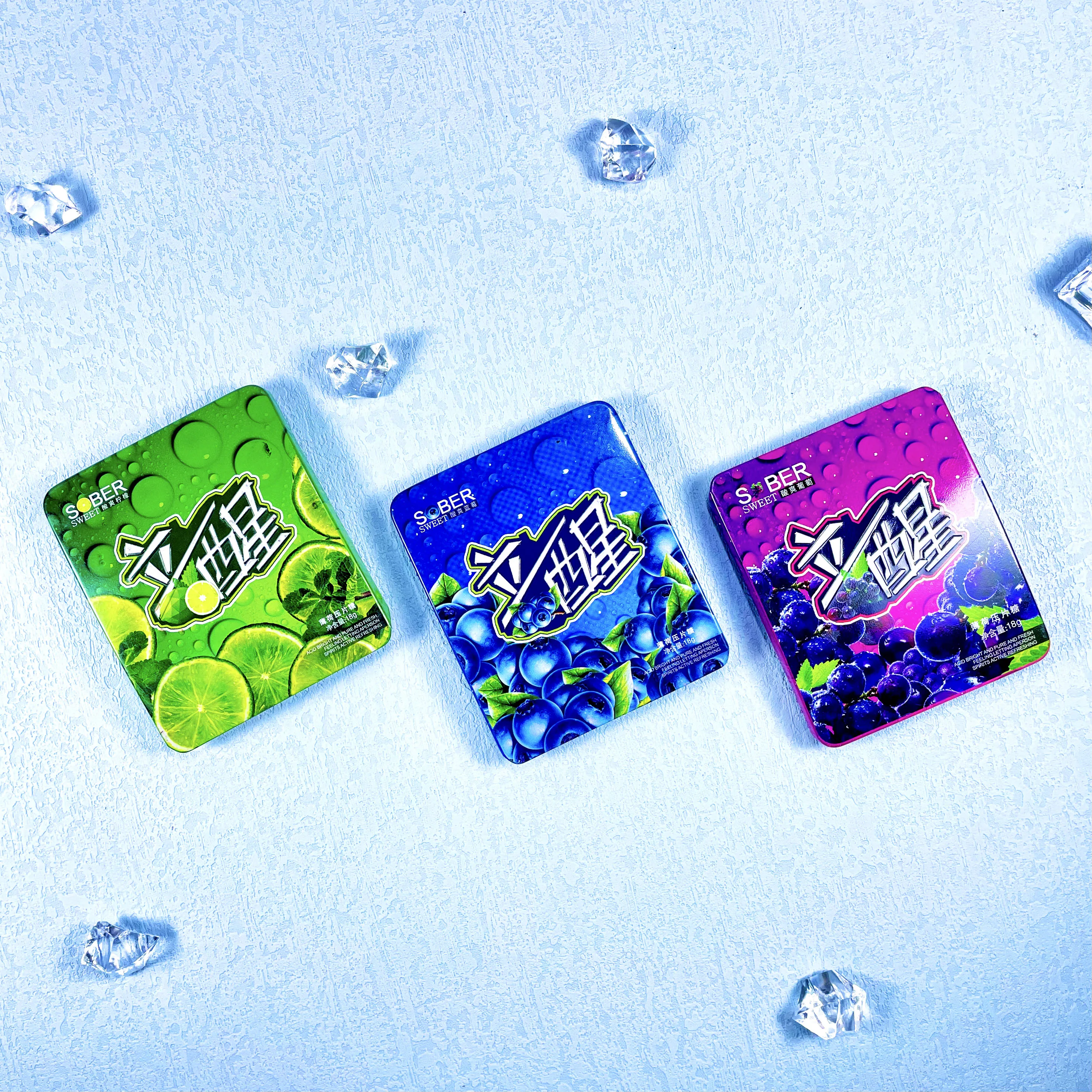 Factory food grade push and pull tin box mint slide candy tinplate can sugar packing metal can