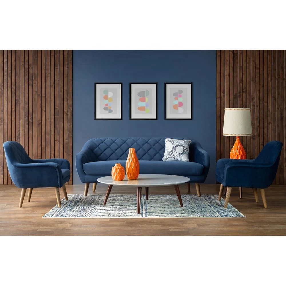 Wholesale Factory Cheap Price New Design Fabric Solid Wood Leg Living Room Modern Sofa Set For Home