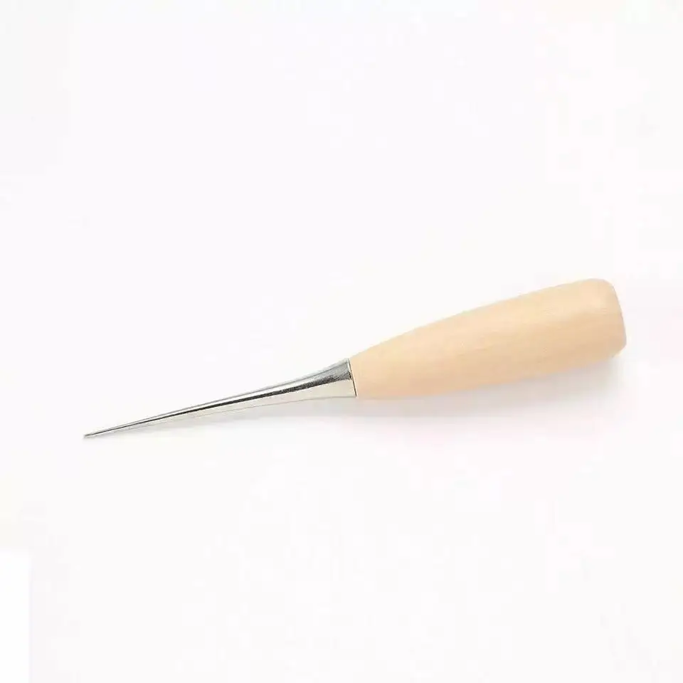Wholesale DIY Grade Handmade Leather Tools with Wood Handle Convenient Awl for Leather Accessories