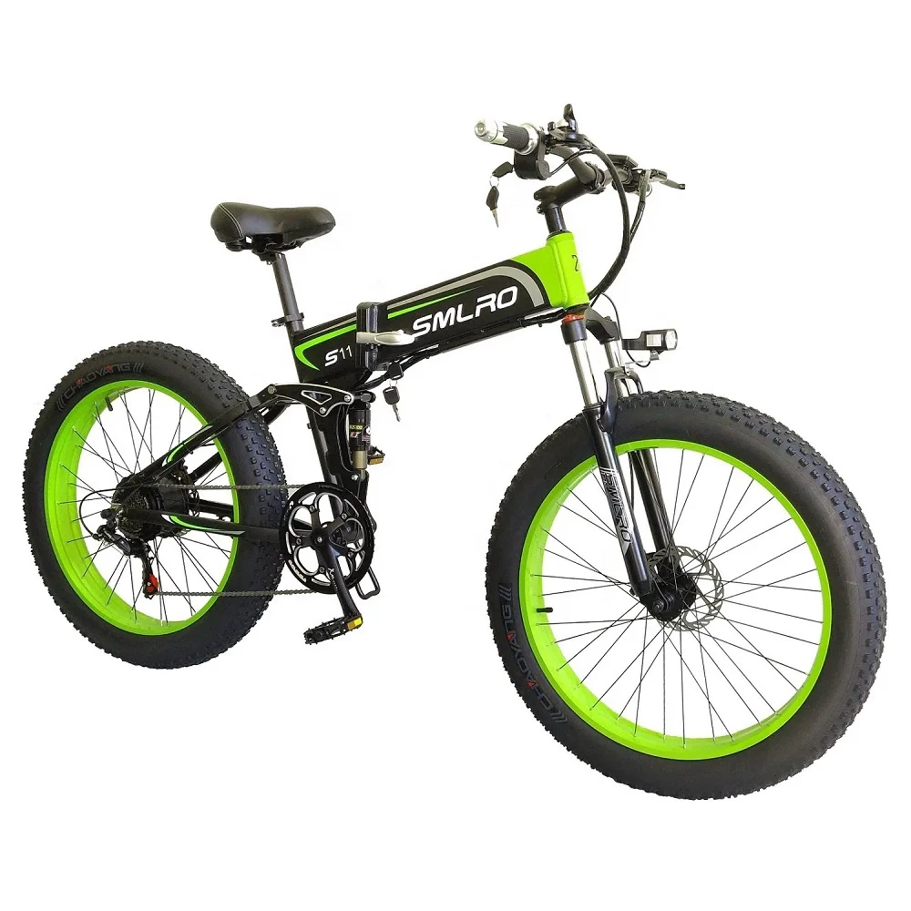 E-bike Competitive Price 1000W Motor Lithium Battery Electric Bike Fat Tire Folding 13AH SMLRO S11 26x4.0 Inch 48V 7 Speed 13 AH