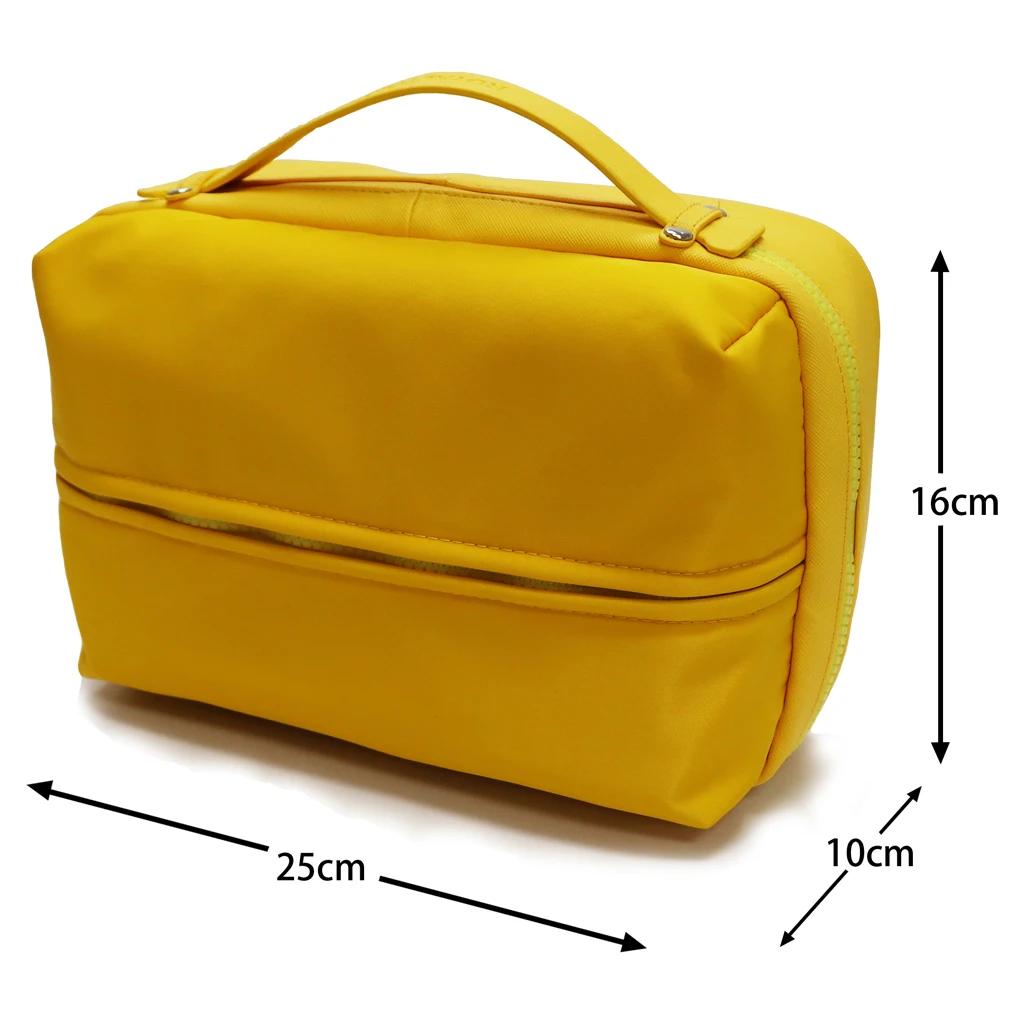 Custom Bubble puffy Nylon Cosmetic Bag Travel Storage Polyester Toiletry bag Double Layer Puffy Makeup bag With Handle