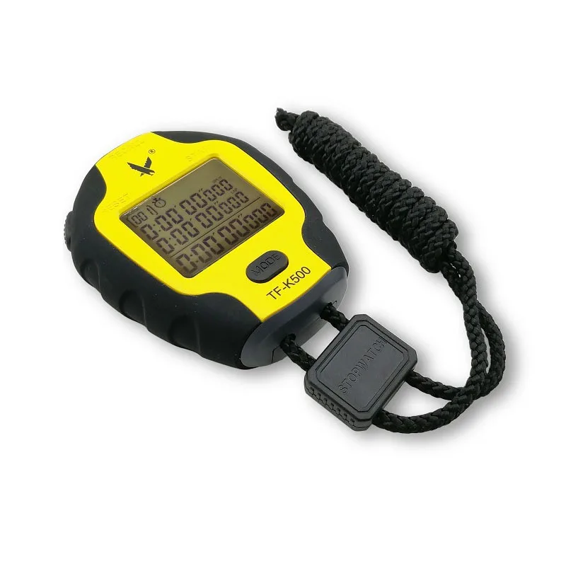 Sports Stopwatch Timer Single Lap Split Digital Stopwatch for Coaches Swimming Running Sport Training Stopwatch Yellow