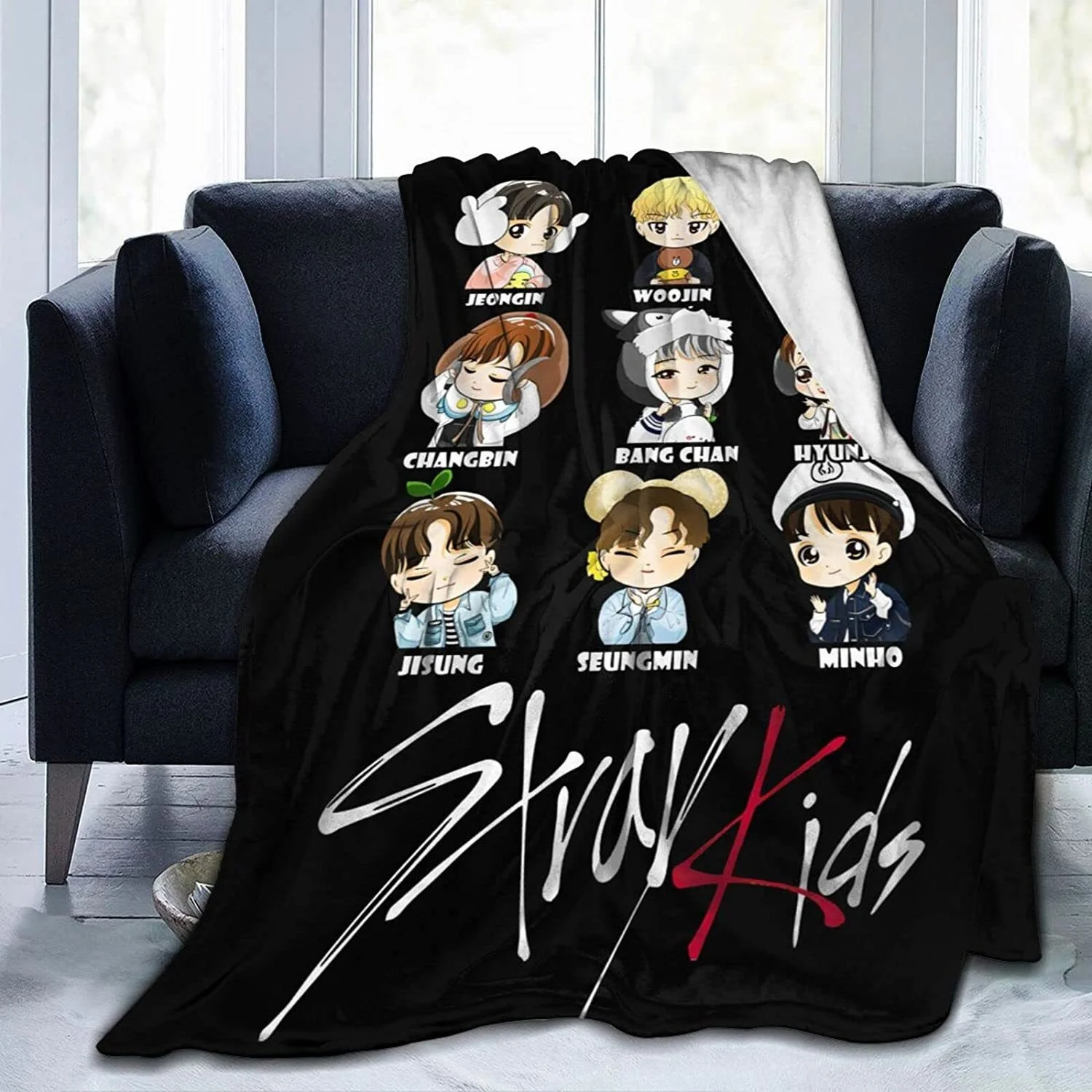 Детское 3D одеяло Kpop Stray Фланелевое дышащее в Корейском стиле супертеплые постельные принадлежности для путешествий