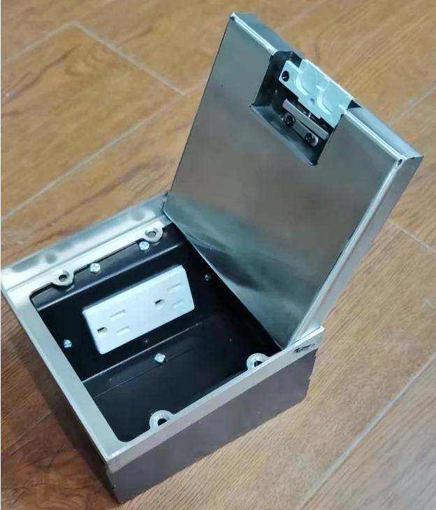 Recessed design floor power sockets exhibition power outlet floor socket box with USA socket