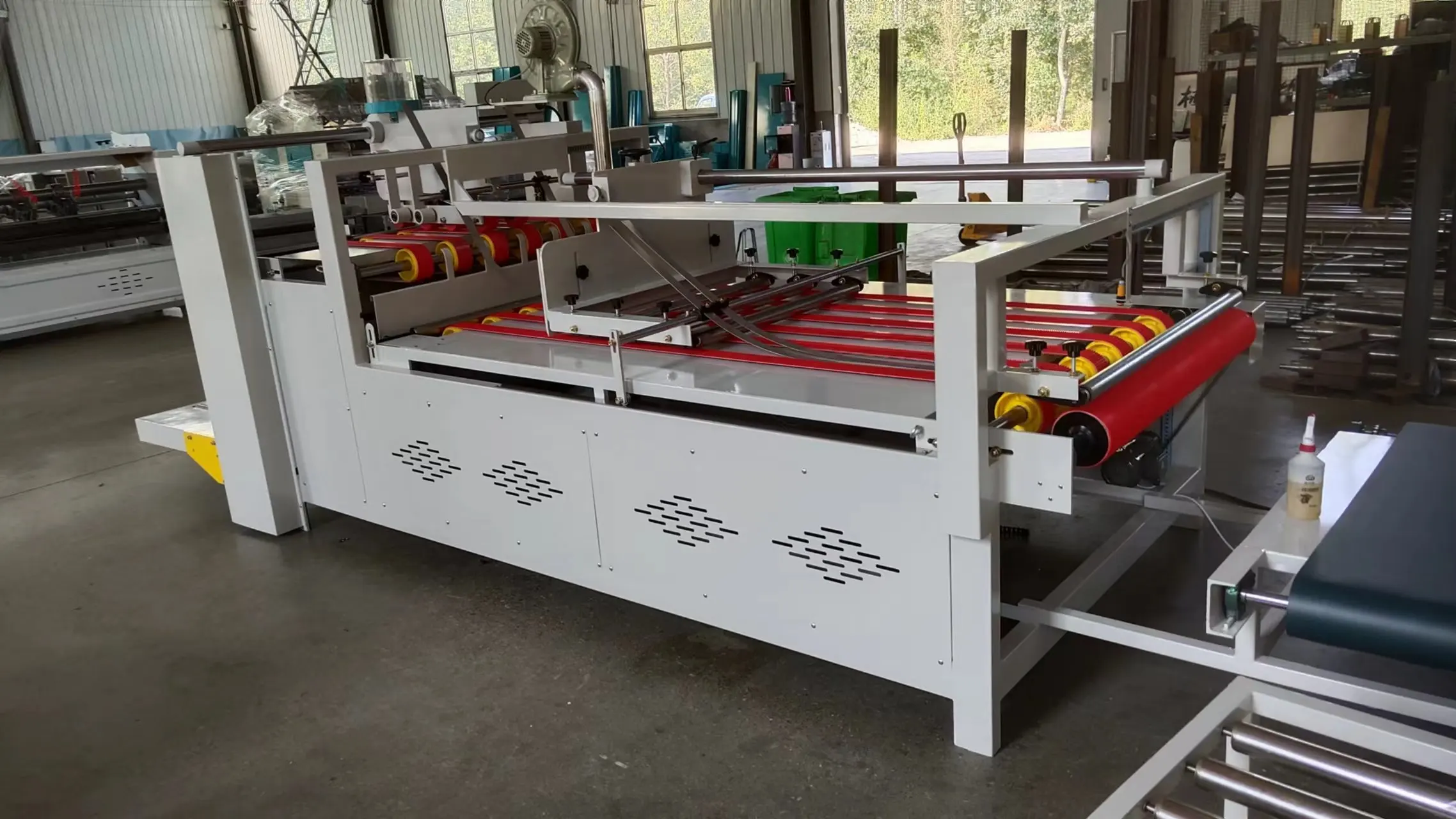 QH High Speed Semi-auto Corrugated Cardboard Folder Gluer Machine /manual glue machine