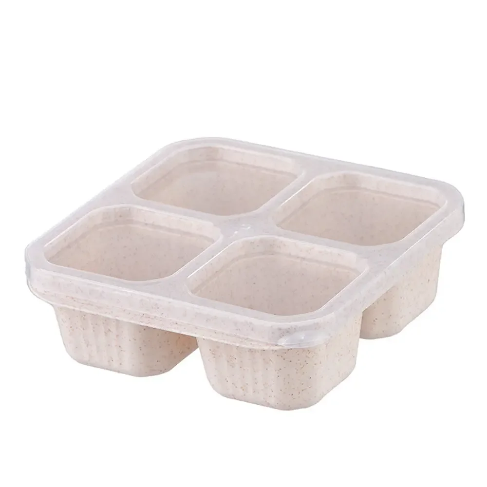 Dropshipping Products 2024 Reusable Portable Bento Snack Box Leak Proof Lunch Box 4 Compartment Food Container
