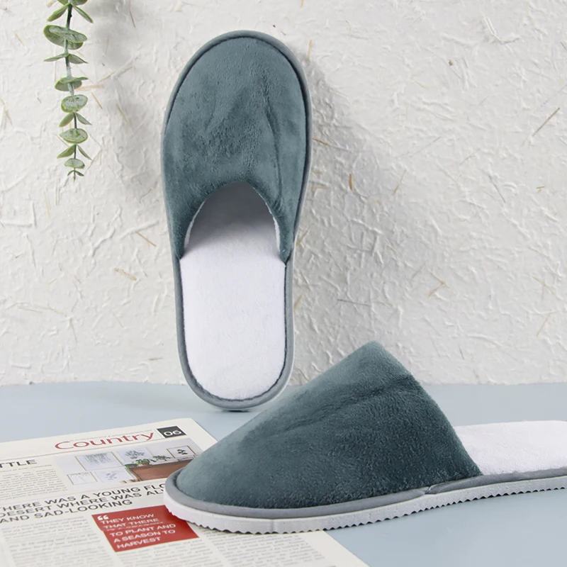 warm soft coral velvet cheap slippers for Hotel Spa Home slippers