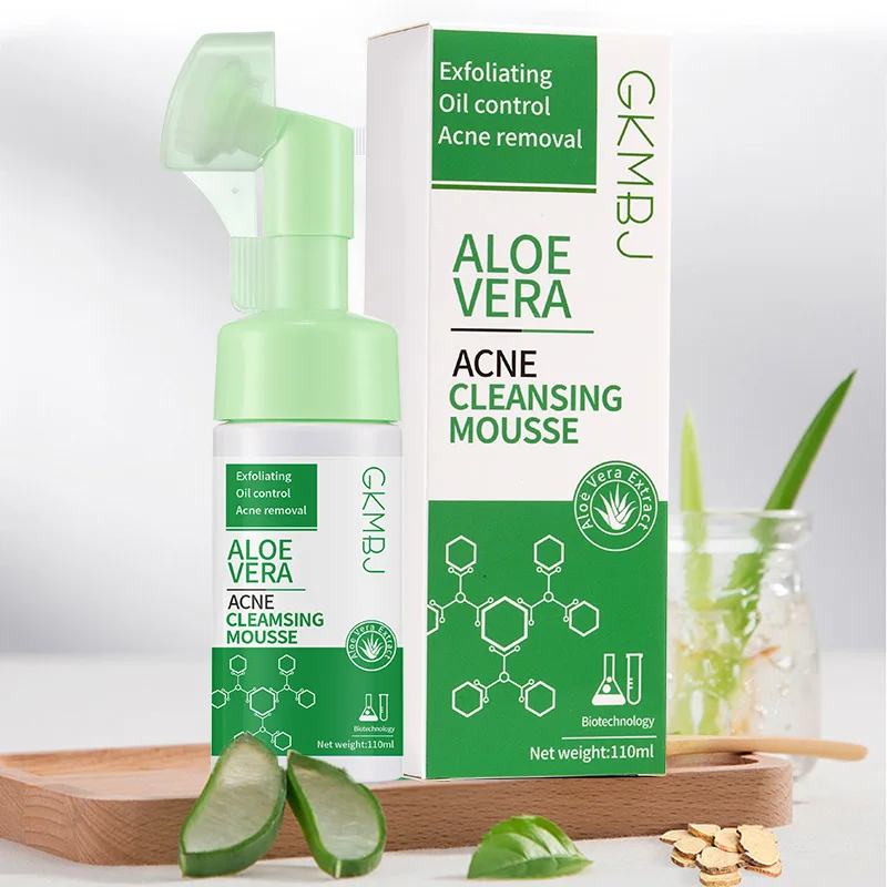 microbial ferment skin care,pore shrink oil control whitening face wash,aloe vera anti acne removal facial cleanser mousse