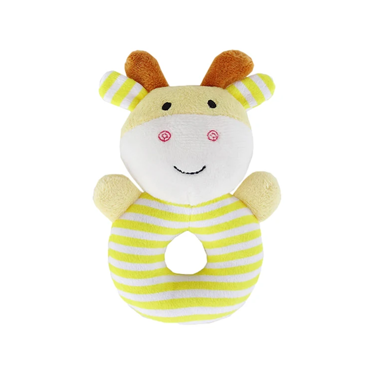 Baby Toys Cute Animals Hand-held Stick Soothing Doll Plush Rattles Baby Educational Toys