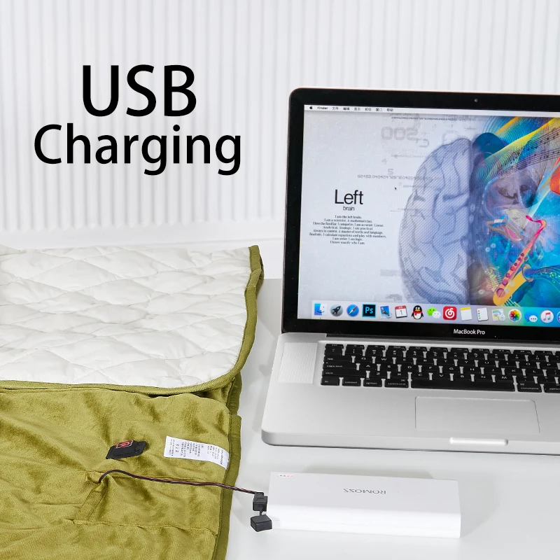 Custom LOGO Hot Selling Heating Blanket Throw USB 2A Charging Warm Baby Heated Hot Electric Blanket