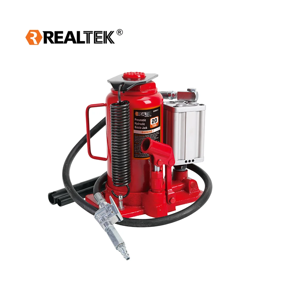 Realtek Car Tools Heavy Duty 20 Ton Low Price Pneumatic Air Hydraulic Bottle Jack For Garage Use